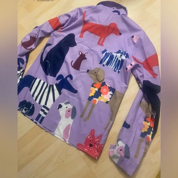 Colorful Dog Print Button-Up Shirt - Picture 6 of 8